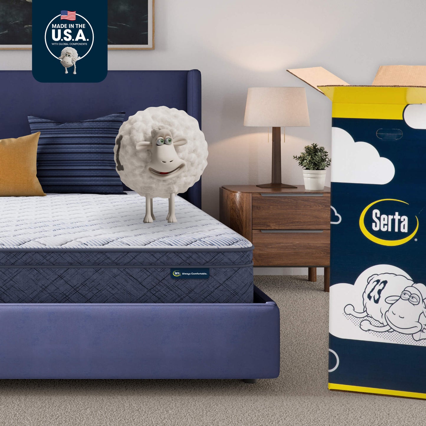Serta Perfect Day 10-inch Pillow Top mattress in a bedroom
