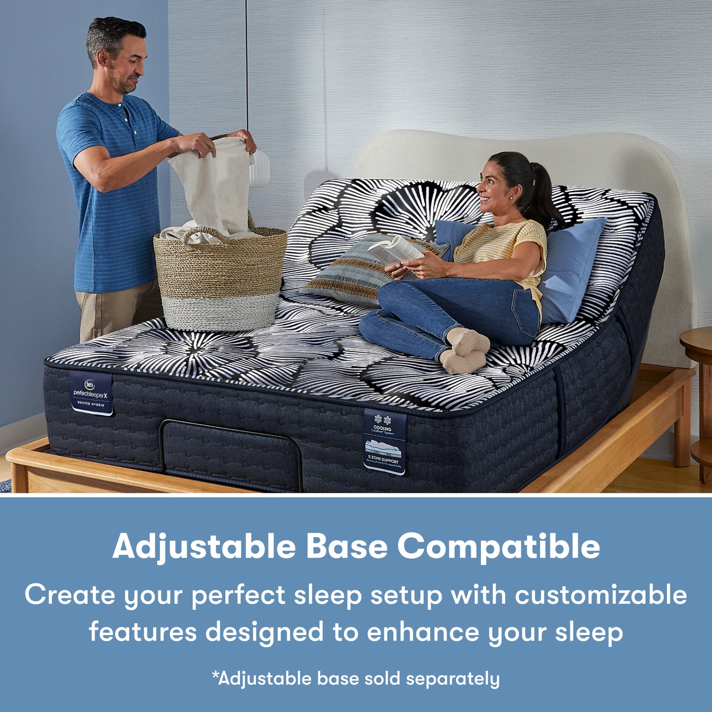 Serta Excelled Plush Perfect Sleeper X adjustable base compatibility graphic