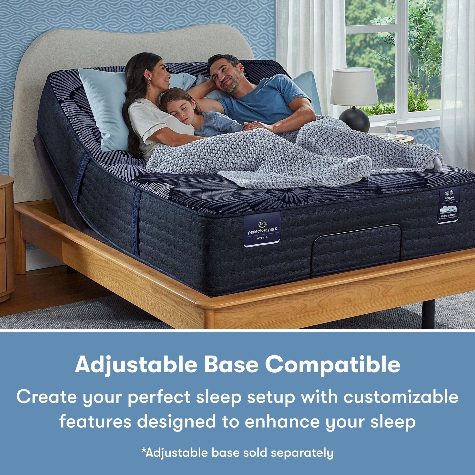 Serta Prescott Medium Firm Perfect Sleeper X adjustable base compatibility graphic