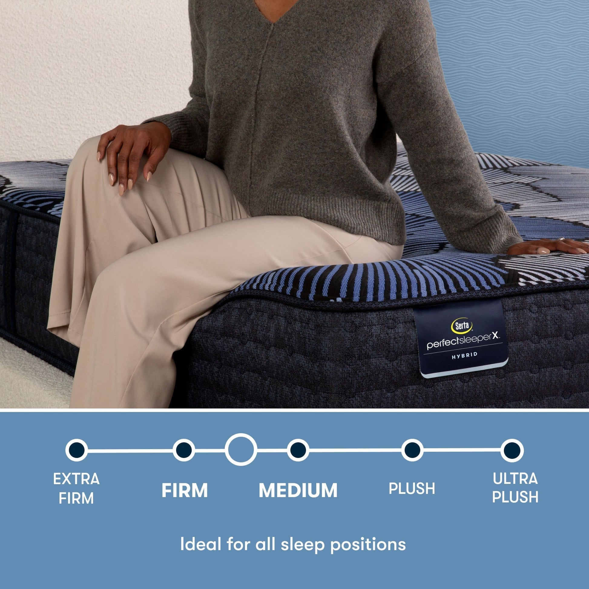 Serta Prescott Medium Firm Perfect Sleeper X mattress firmness graphic